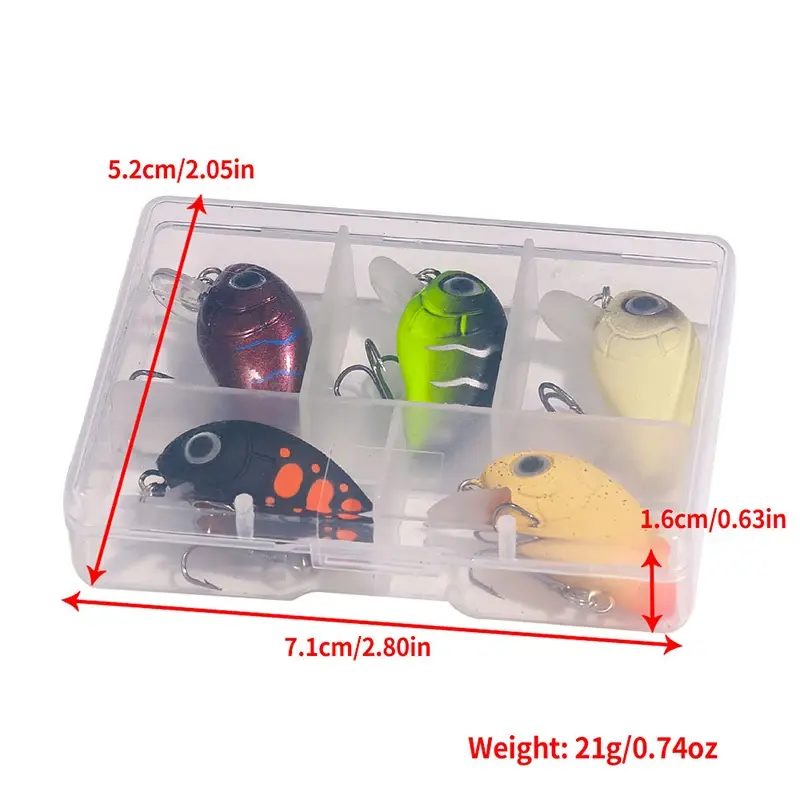 5Pcs Mini Fishing Lure Set 3cm 2/1.5g Artificial Fish Baits Topwater Crankbaits Wobblers Crank For Bass Fishing Swimbait Pesca