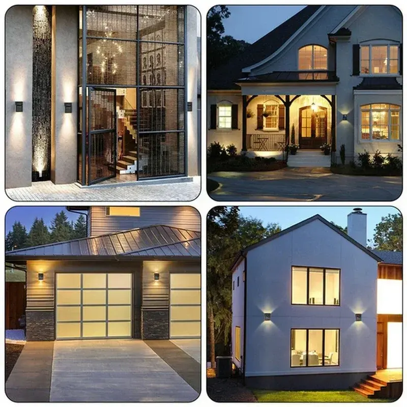 1~8PCS Solar LED Light Outdoor Waterproof Up and Down Luminous Lighting Wall Spot Lamp Stairs Fence Sunlight Garden Decoration