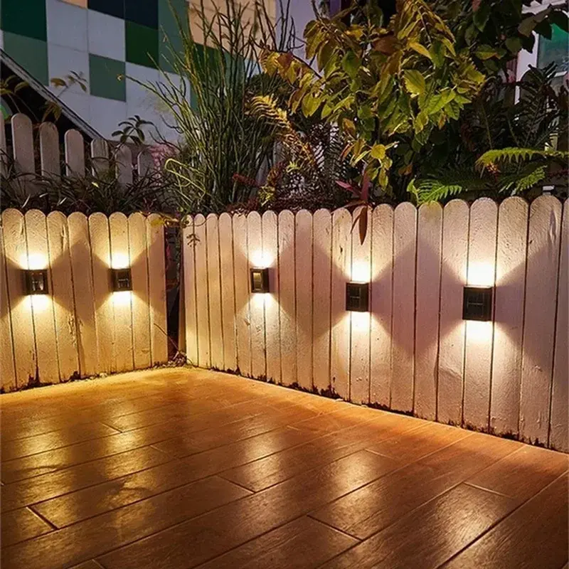 1~8PCS Solar LED Light Outdoor Waterproof Up and Down Luminous Lighting Wall Spot Lamp Stairs Fence Sunlight Garden Decoration