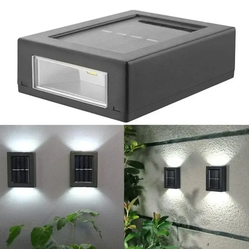 1~8PCS Solar LED Light Outdoor Waterproof Up and Down Luminous Lighting Wall Spot Lamp Stairs Fence Sunlight Garden Decoration
