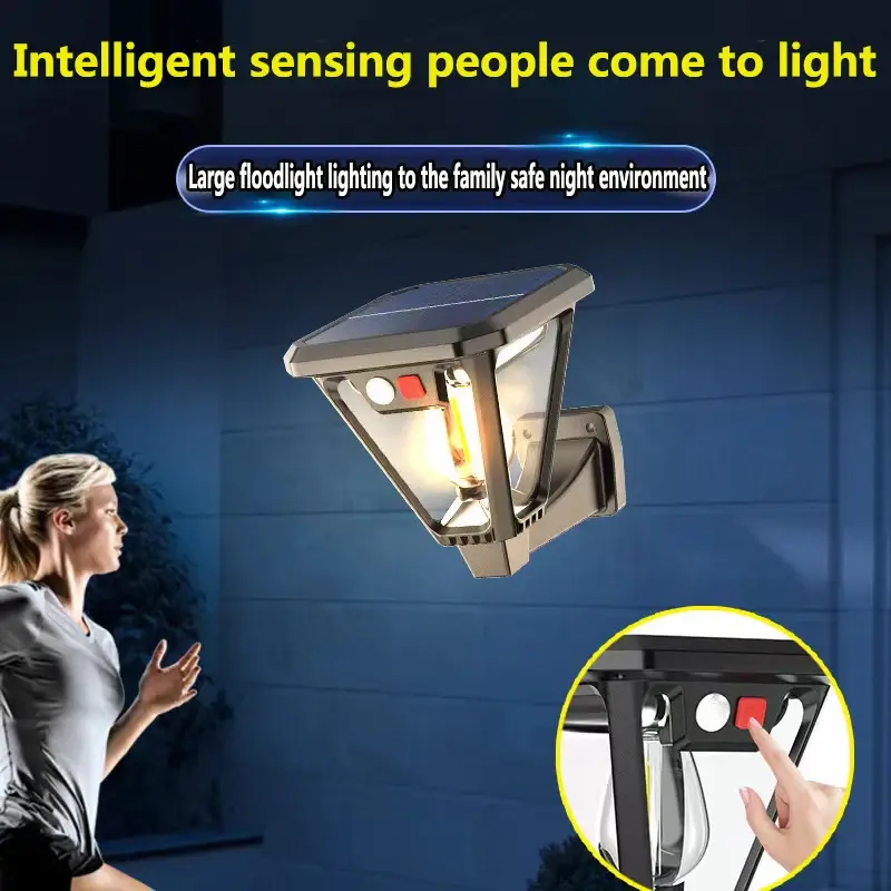 1~2Pack Solar Lights Outdoor 2IN1 Waterproof LED Tungsten Light Bulb Motion Sensor Wall Lamp for Garden Decoration Lawn Camping