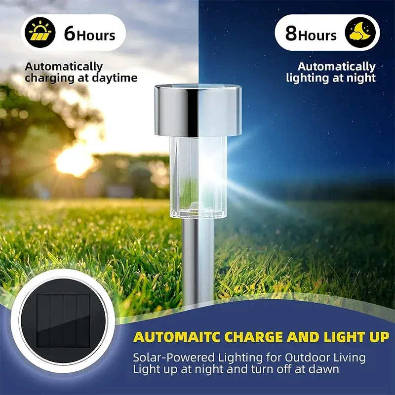 10Pack Solar Outdoor Lights Garden Lantern Solar Powered Lamp Waterproof Landscape Lighting Pathway Yard Lawn Garden Decoration