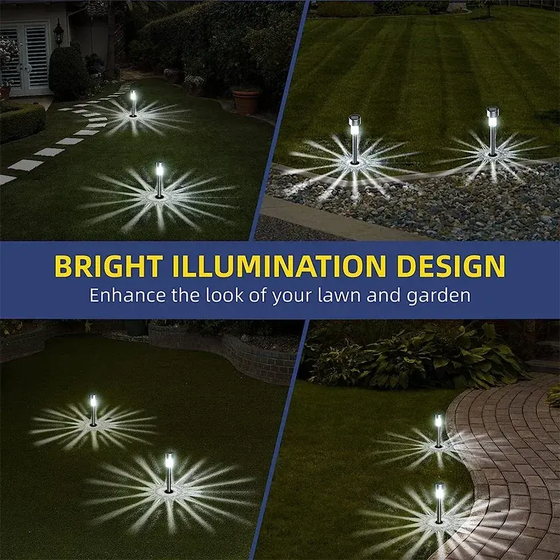 10Pack Solar Outdoor Lights Garden Lantern Solar Powered Lamp Waterproof Landscape Lighting Pathway Yard Lawn Garden Decoration