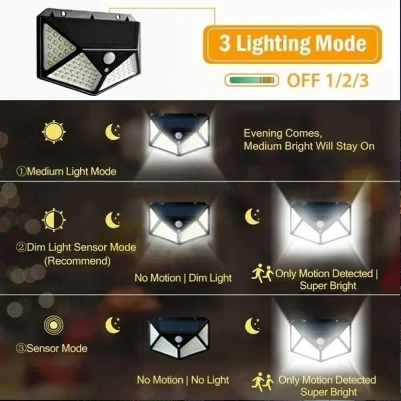 New Upgrade Solar Street Light 12/8/6/4/2/1Pcs Outdoor Solar Wall Lamp PIR Motion Sensor Powered Sunlight for Garden Courtyard