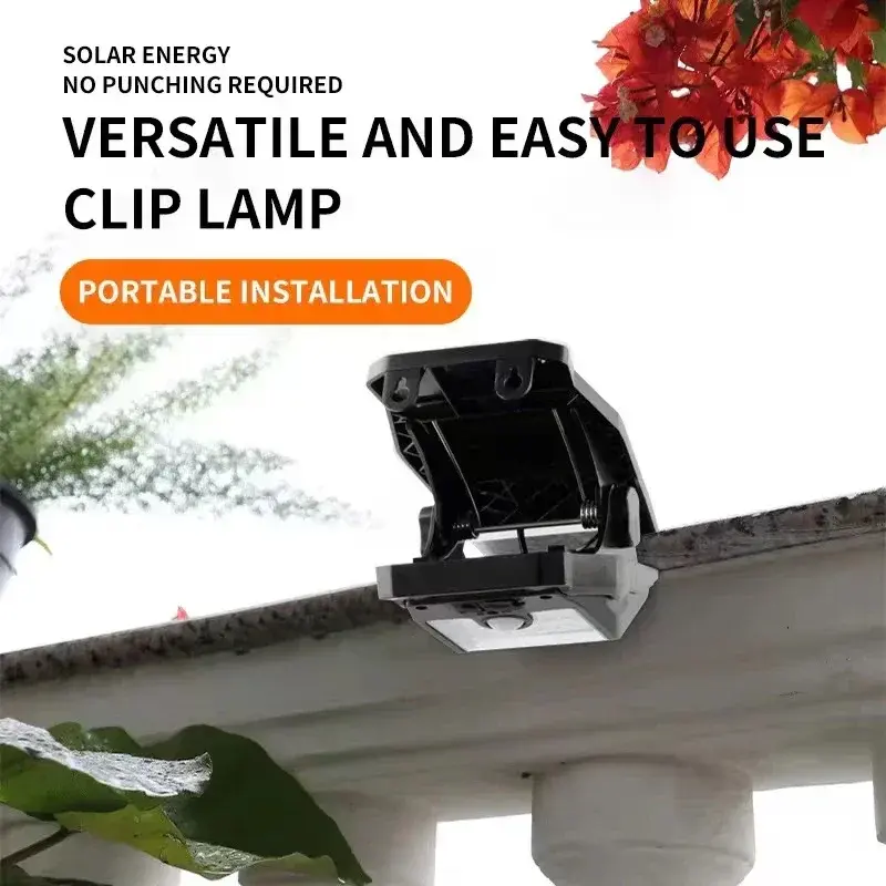 Clip On Solar Motion Lights Outdoor Waterproof,Solar Fence Lights Outside with 58 LEDs, Portable Solar Powered Security Light