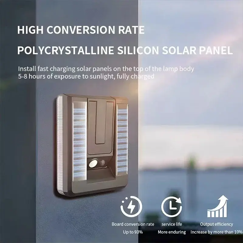 1/2Pcs Solar LED Lights Outdoor Foldable 120° Motion Sensor Wall Lamp Waterproof Spotlights 3 Modes Street Light Garden Decor