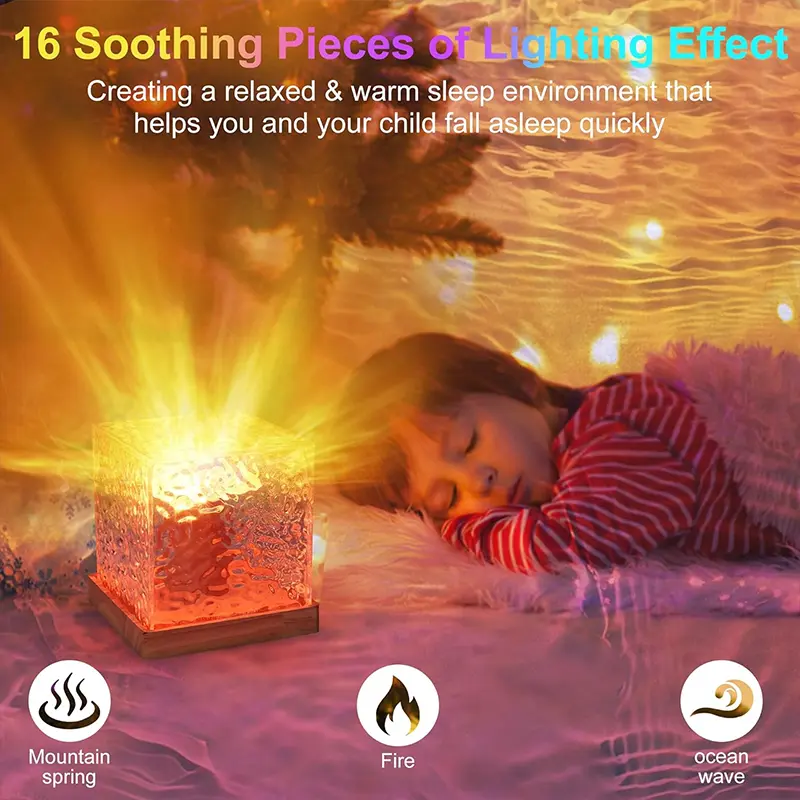 1/2Pcs Ocean Wave Projector Light 16 Colors Midnight Aura Aurora Glow Lamp Home Office Bar Restaurant Projector Night Light