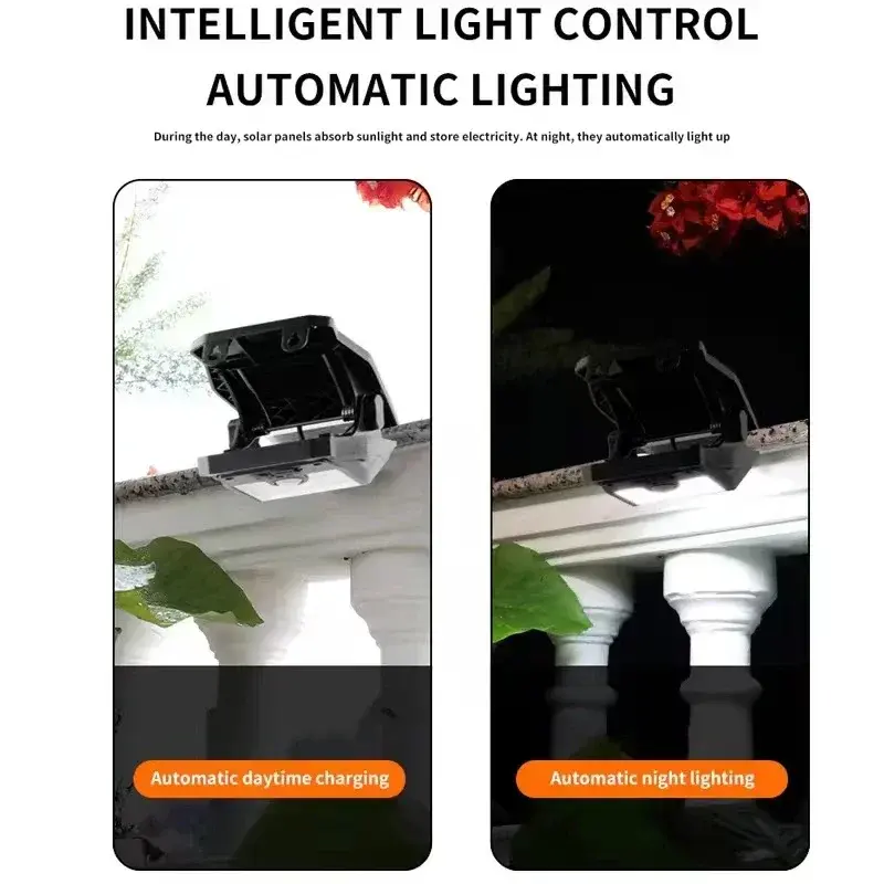 Clip On Solar Motion Lights Outdoor Waterproof,Solar Fence Lights Outside with 58 LEDs, Portable Solar Powered Security Light