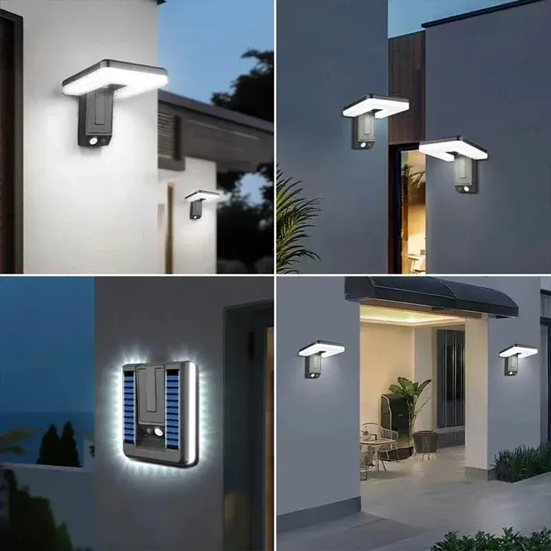 1/2Pcs Solar LED Lights Outdoor Foldable 120° Motion Sensor Wall Lamp Waterproof Spotlights 3 Modes Street Light Garden Decor