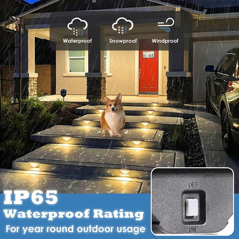 2~8PCS Solar Deck Lights Fence Lights Outdoor Step Lights Waterproof Solar Lamps for Railing Stairs Fence Yard Patio and Pathway