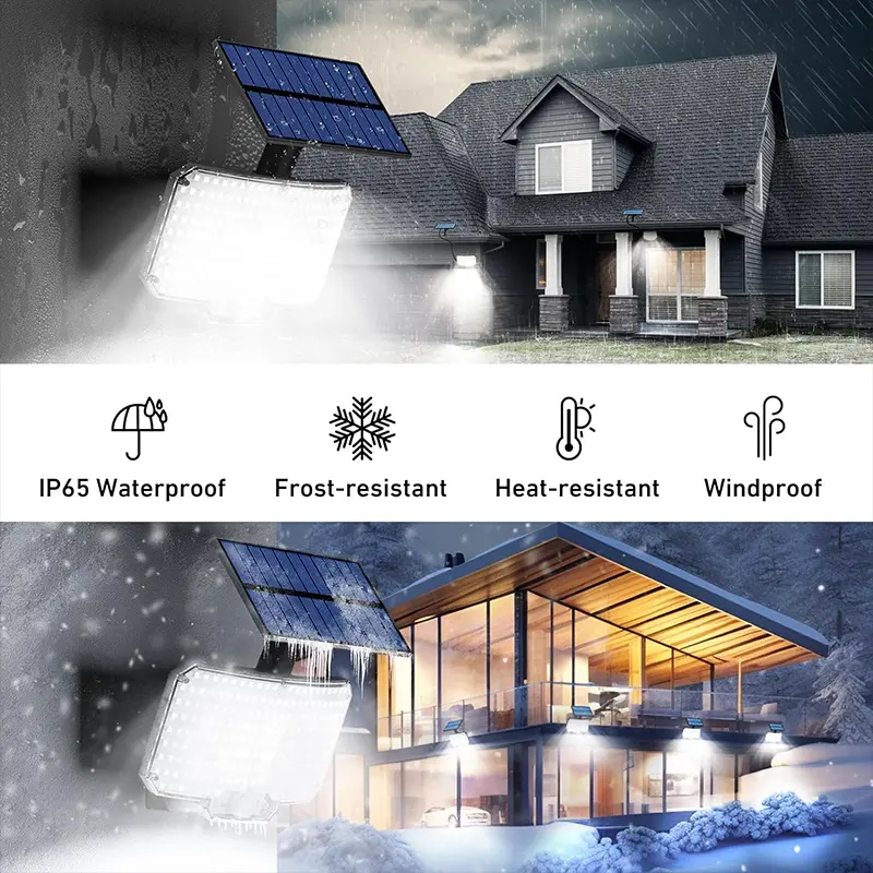 1Pack Solar Lights Outdoor 234LED Super Bright Waterproof Motion Sensor 3 Mode Split Flood Wall Lamps Security for Garden Garage