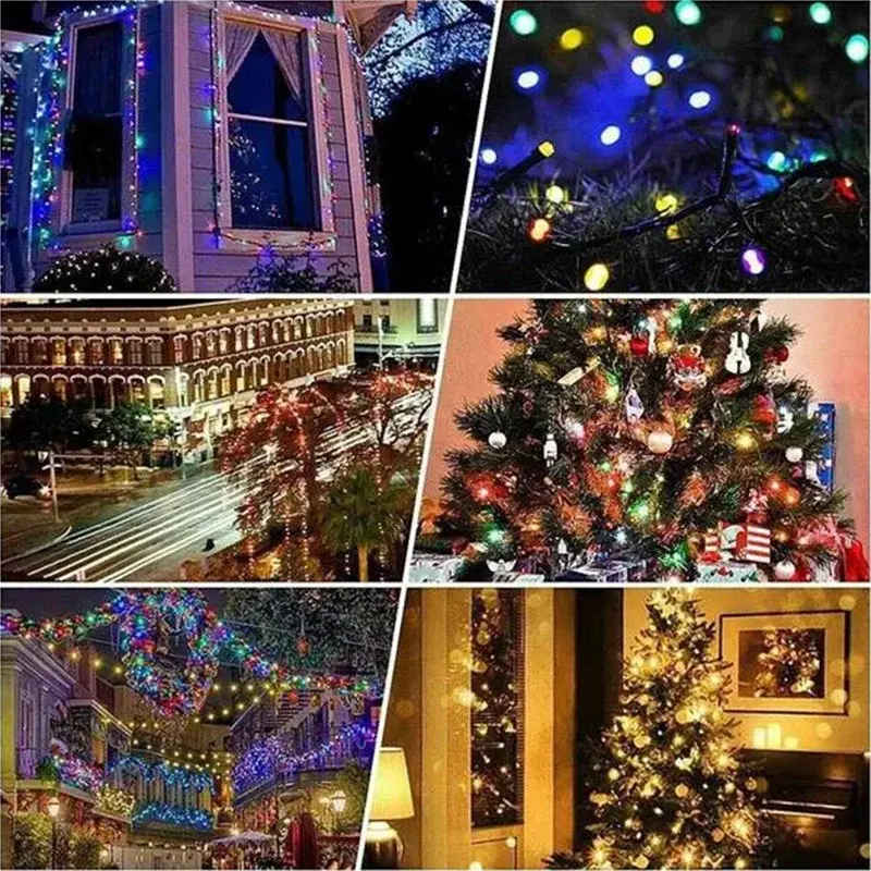 NEW 400LED Solar String Light Outdoor 8 Mode Garden Waterproof Fairy Lamp Garland For Christmas Holiday Party Home Decoration