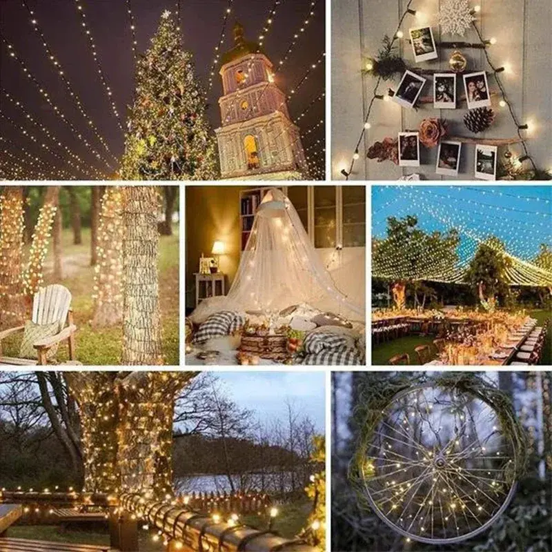 NEW 400LED Solar String Light Outdoor 8 Mode Garden Waterproof Fairy Lamp Garland For Christmas Holiday Party Home Decoration