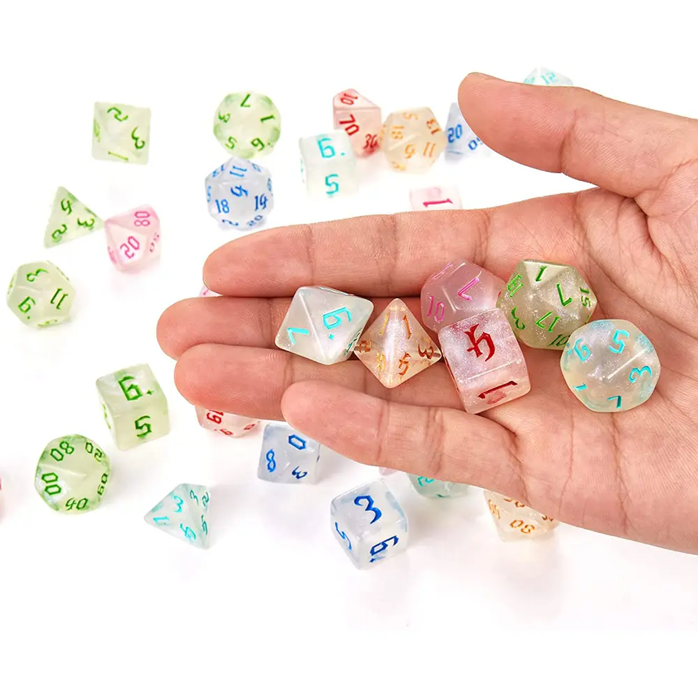 7Pcs/Set Polyhedral DND Dice Multi-Colors D4 D6 D8 D10 D12 D20 Entertainment RPG Table Game Multiplayer Role Party Props