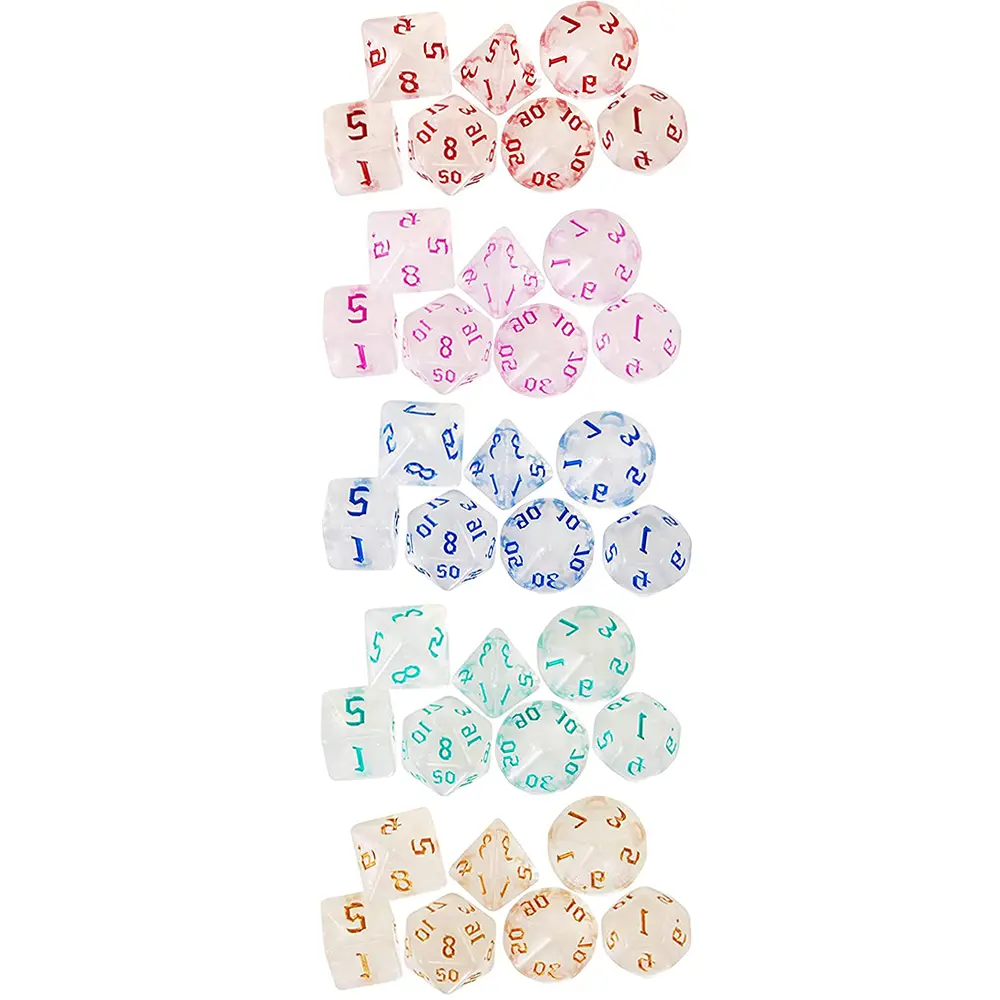 7Pcs/Set Polyhedral DND Dice Multi-Colors D4 D6 D8 D10 D12 D20 Entertainment RPG Table Game Multiplayer Role Party Props