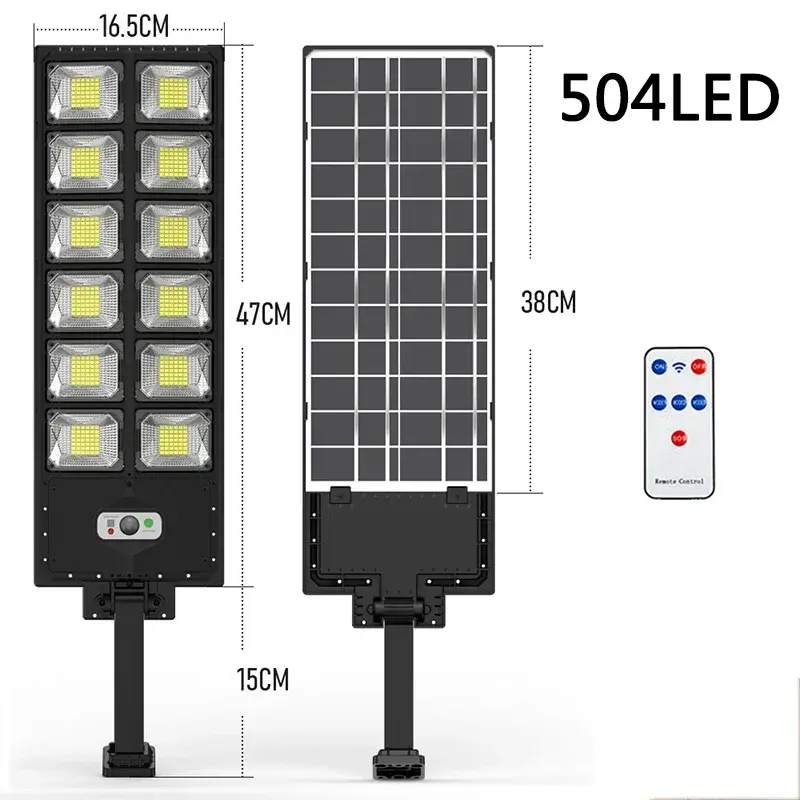 2Pack Large Street Light Outdoor 504LED Motion Sensor Waterproof 3 Modes Super Bright Solar Wall Lamp for Security Garden Patio