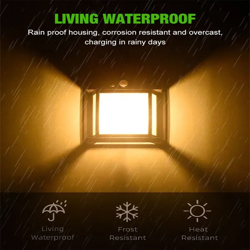 1-4Pack Outdoor Solar Wall Lamp Waterproof Tungsten Filament Lamp Induction Lamp Household Light Garden Wall Light