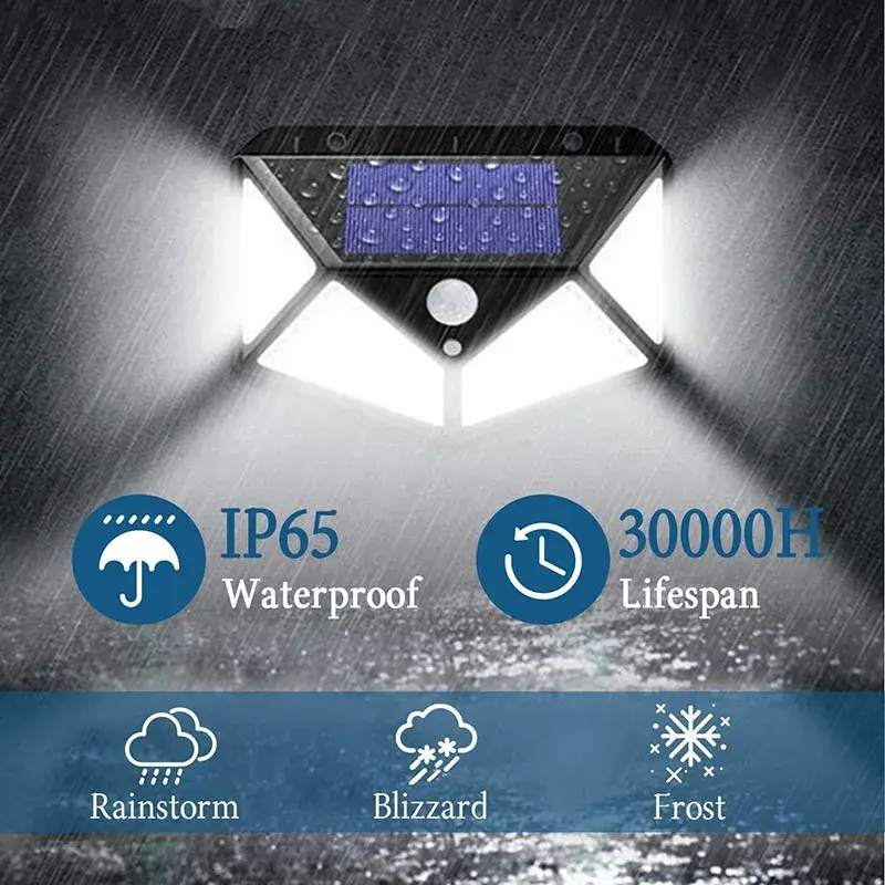 12/8/6/4/2/1Pcs Solar Lights Outdoor Wall Lamp PIR Motion Sensor 100LED Solar Powered Sunlight Street Light for Garden Courtyard