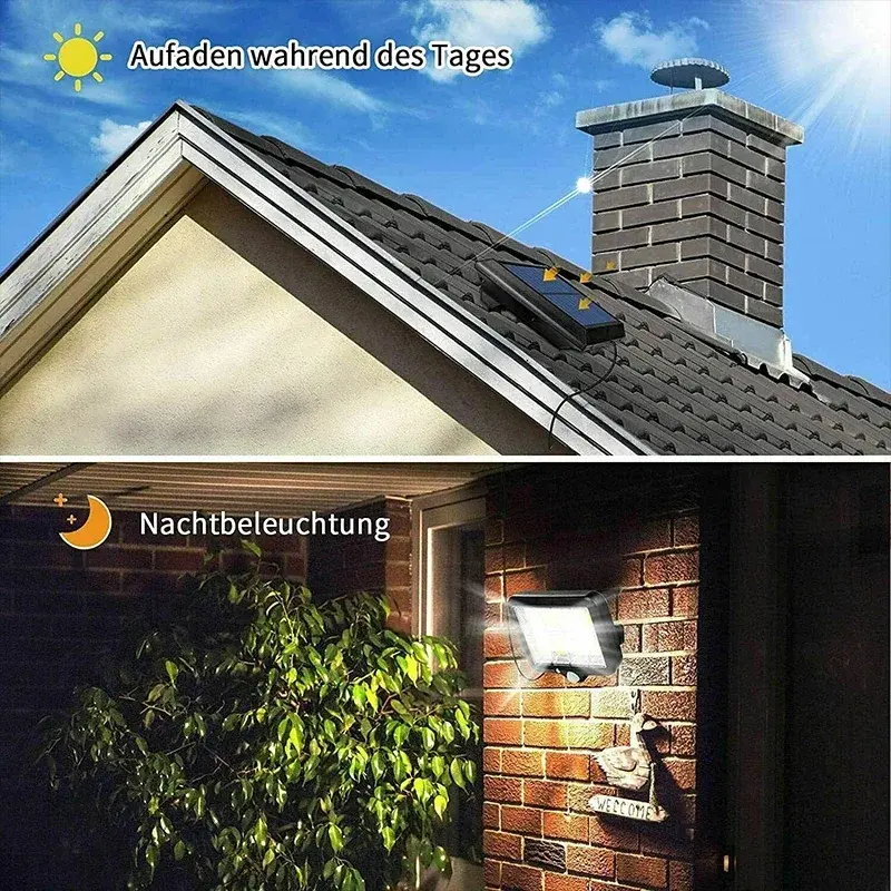 160/120/100COB Solar Lights Split Wall Lamp 3 Mode Waterproof Motion Sensor Garden Street Solar Lamp Garden Security Wall Light
