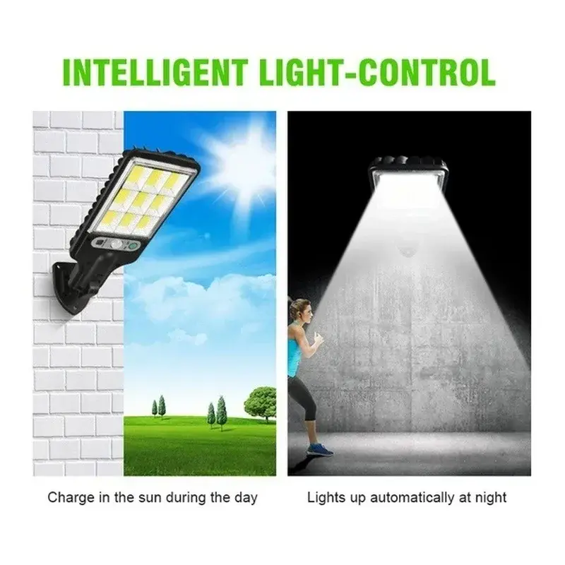 1-4Pack Solar Street Lights Outdoor Lamp With 3 Light Mode Waterproof Motion Sensor Security Lamp for Garden Patio Path Yard