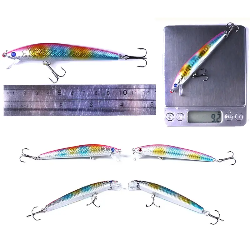 10Pcs Minnow Fishing Lures Floating Hard Bait 95mm 7g Artificial Bait Wobbler Crankbait Carp Perch Pesca Fishing Tackle