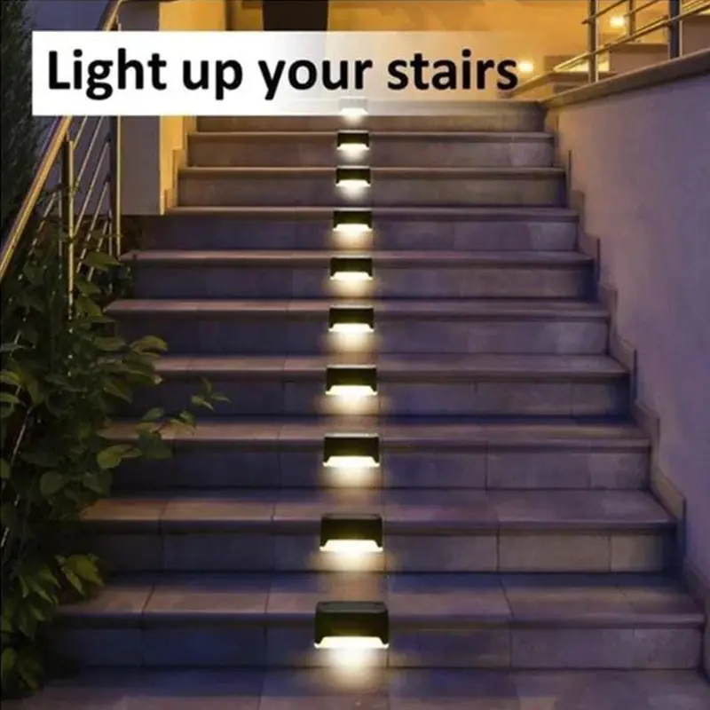 4/8/12/16Pcs Solar Deck Lights Outdoor Step Lights Waterproof Led Solar Lights for Railing Stairs Step Fence Yard Patio Pathway