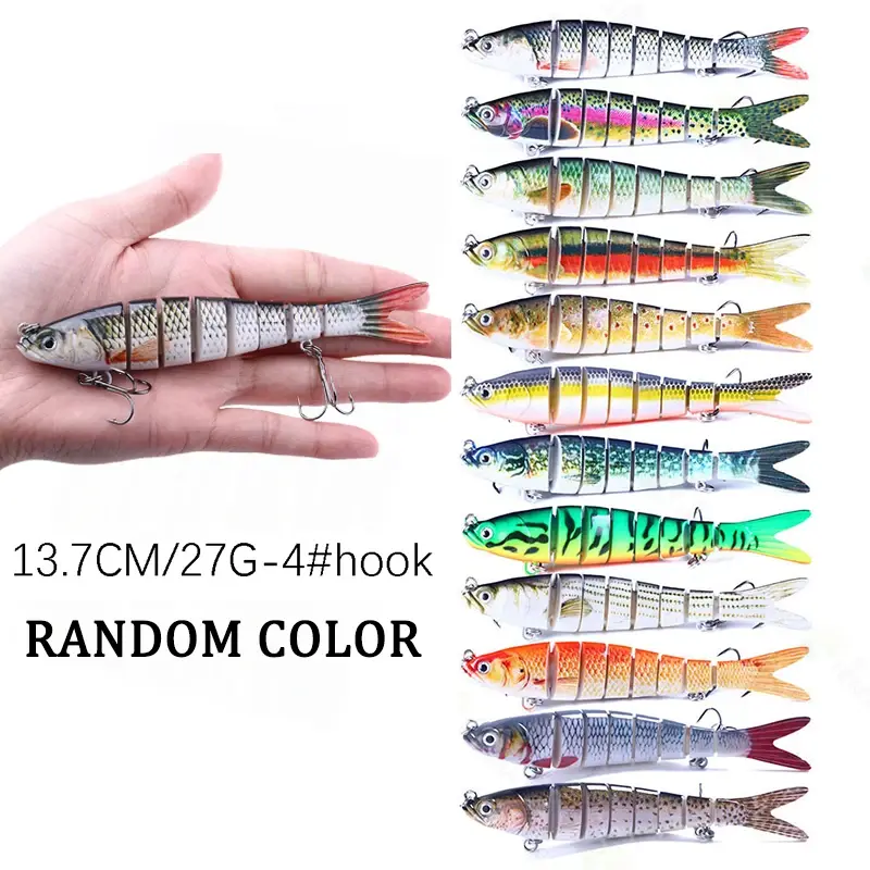 10/8/5/3/1Pcs Multi Jointed Fishing Lure Slow Sinking Bionic Segmented Bait Wobble Tackle for Freshwater Saltwater Bass Pesca