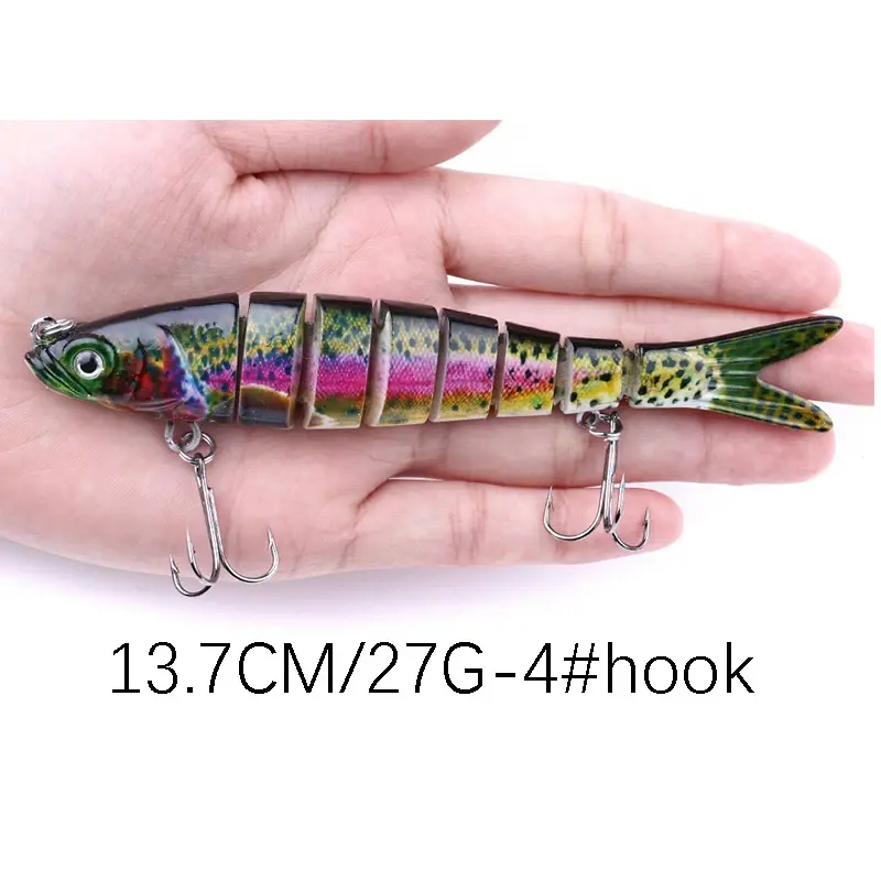 10/8/5/3/1Pcs Multi Jointed Fishing Lure Slow Sinking Bionic Segmented Bait Wobble Tackle for Freshwater Saltwater Bass Pesca