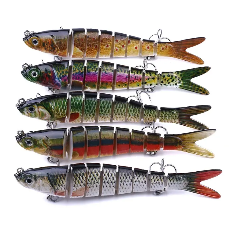 10/8/5/3/1Pcs Multi Jointed Fishing Lure Slow Sinking Bionic Segmented Bait Wobble Tackle for Freshwater Saltwater Bass Pesca