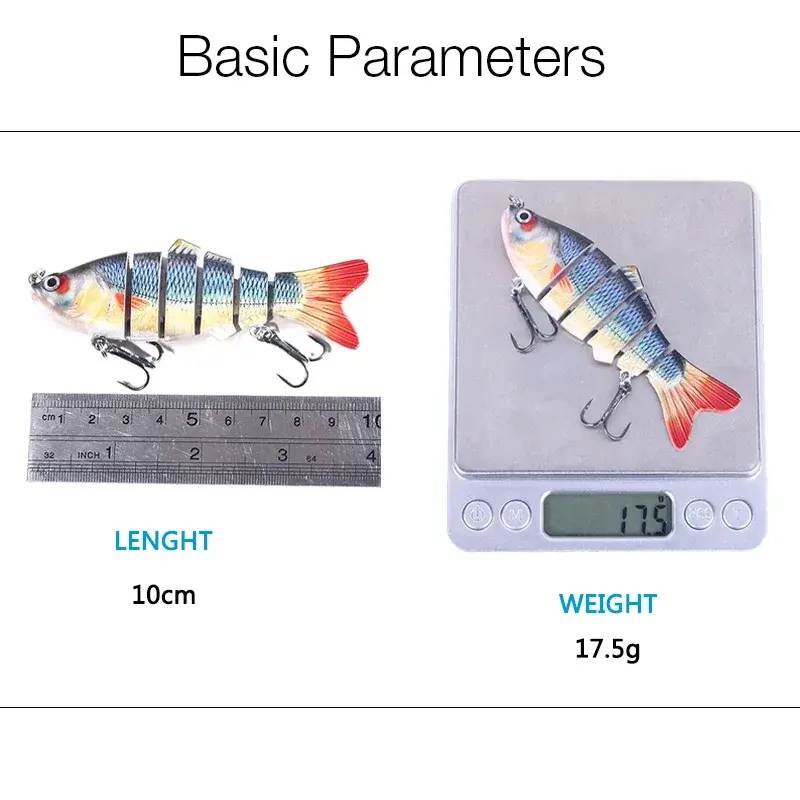 Fishing Lure Sinking 10cm/17.5g Multi Jointed 6 Segment Swimbait Wobblers Crankbait Hard Bait Pesca Tackle 15/12/10/8/5/3/1PCS