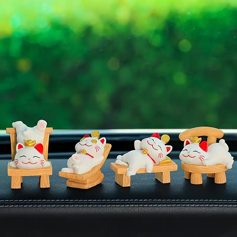 Lying down to win, attract wealth, cat small ornaments, cute cats, office desktop decorations, workstations, home ornaments
