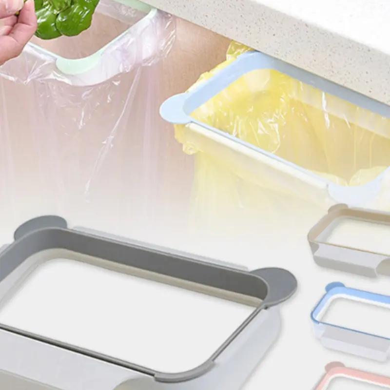 Foldable Kitchen Trash Can Trash Bin Hanging Trash Garbage Bag Waste Bin For Kitchen Storage Holders Trash Racks