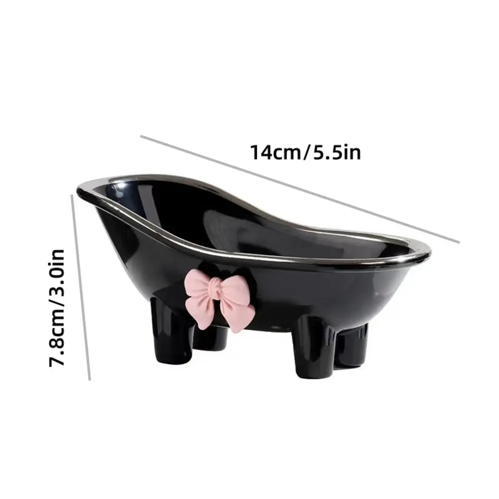 1pc Adorable bow-tie soap box, creative bathtub-shaped soap holder.