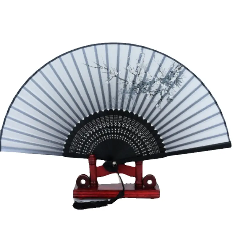 Retro Style Folding Fan Female Japanese Pattern Retro Cloth Art Craft Gift Home Decoration Ornament Dancing Hand Fan