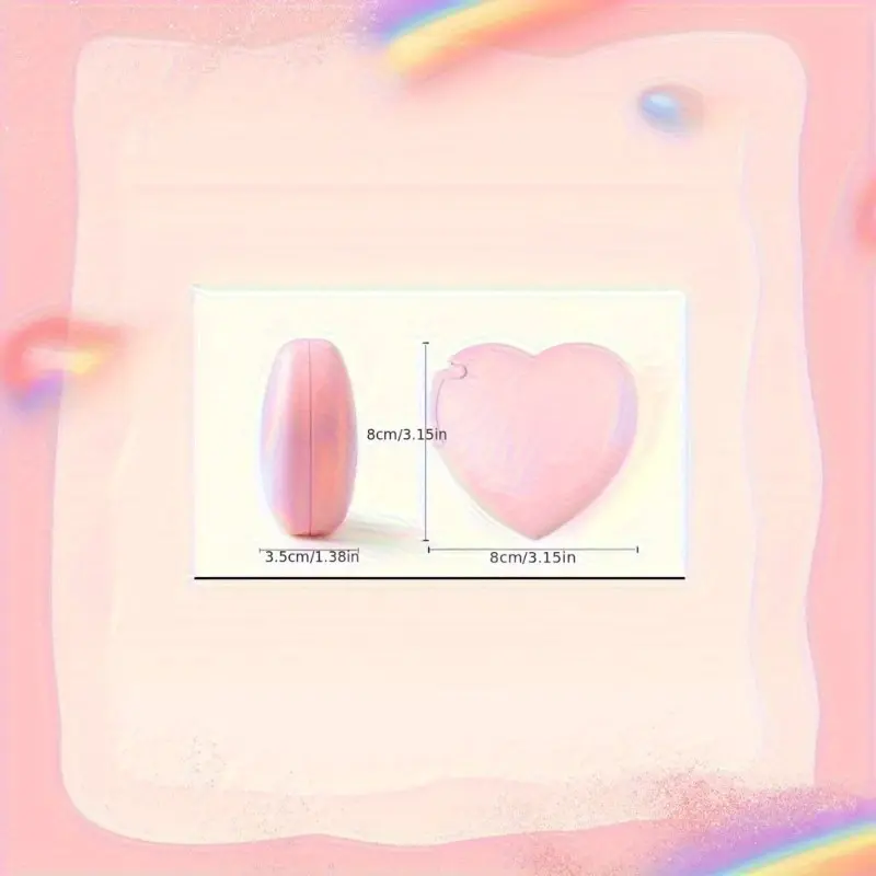 1pc Adorable Heart-Shaped Tape Dispenser with Built-in Invisible Tape - Portable