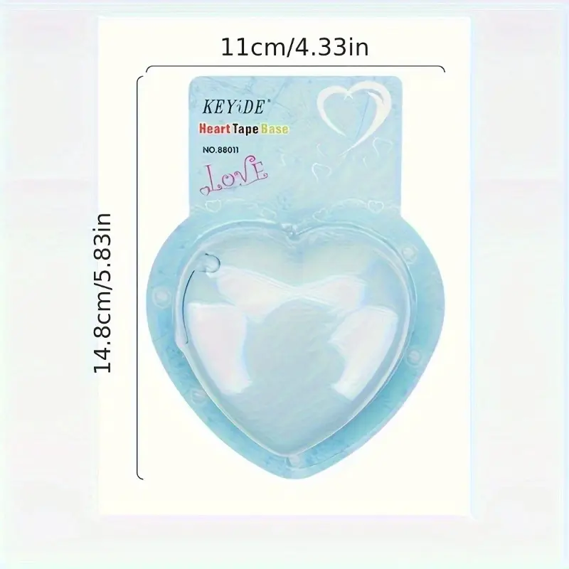 1pc Adorable Heart-Shaped Tape Dispenser with Built-in Invisible Tape - Portable