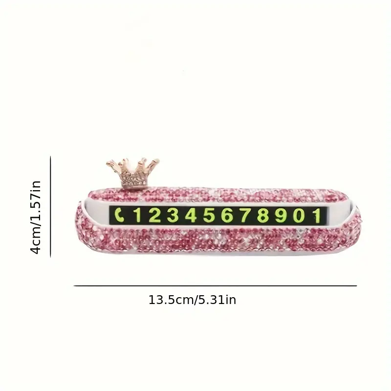 1PC High end diamond studded temporary parking sign for cars, creative phone number sign