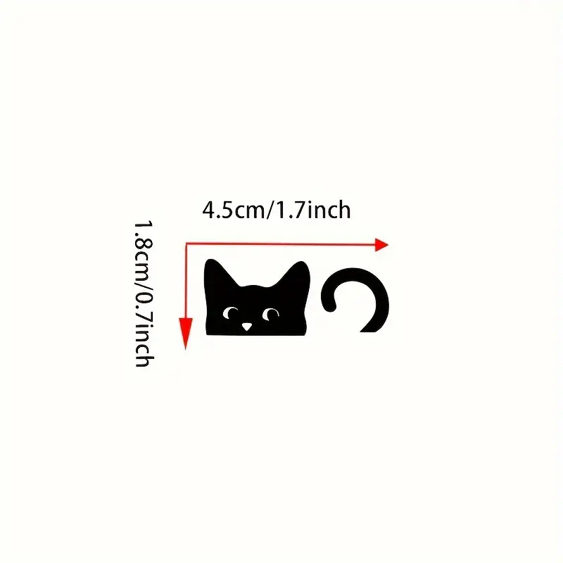 4PCS Car rearview mirror peeking at cat, stealing glances, funny stickers, cartoon decorative stickers