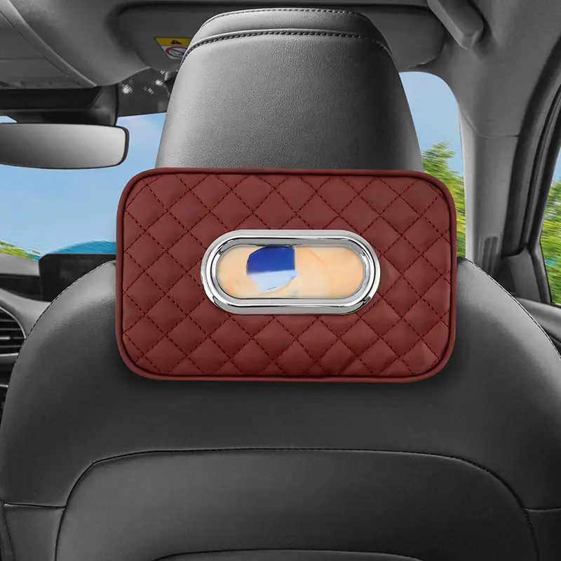 1PC Car mounted tissue box with straps, car use paper box, leather sun visor, paper box, car interior accessories