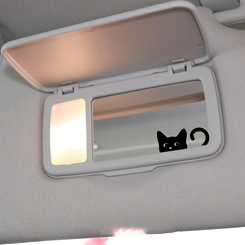 4PCS Car rearview mirror peeking at cat, stealing glances, funny stickers, cartoon decorative stickers