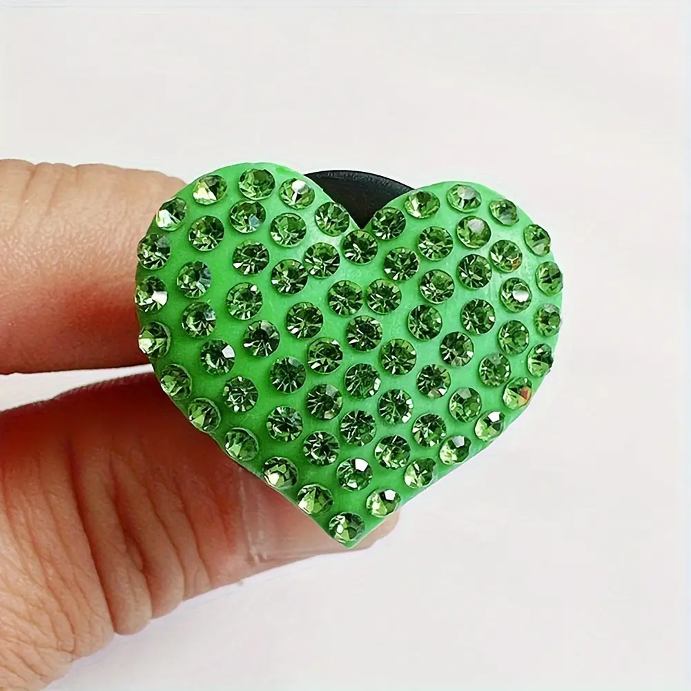 2PCS Car air outlet aromatherapy clip diamond rhinestone heart car air outlet perfume clip decoration