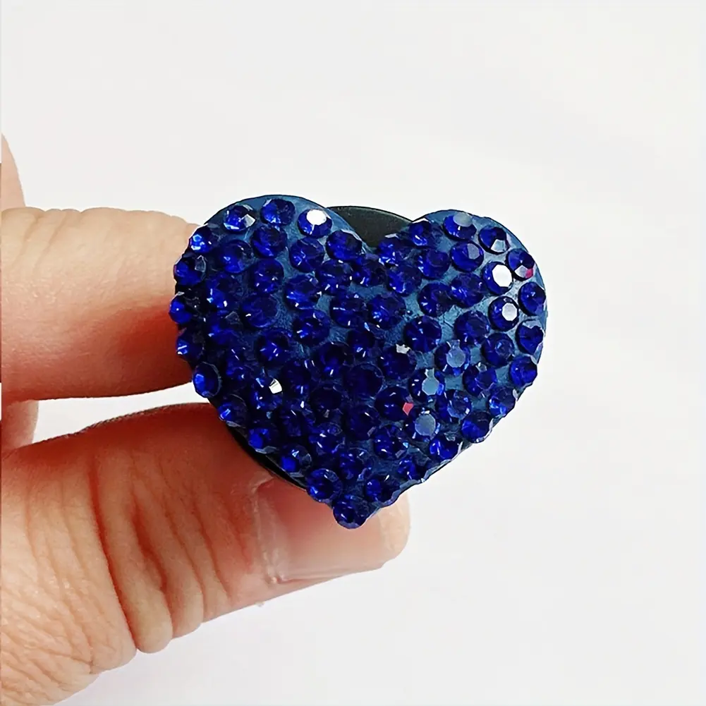 2PCS Car air outlet aromatherapy clip diamond rhinestone heart car air outlet perfume clip decoration