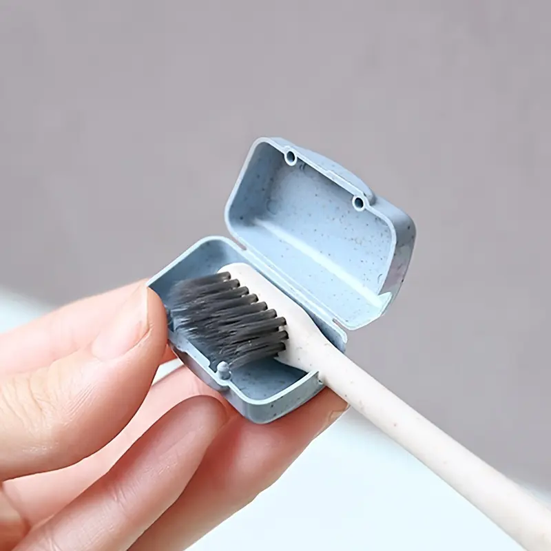 4PCS Travel outdoor toothbrush head cover, brush cover, wheat straw toothbrush protective cover