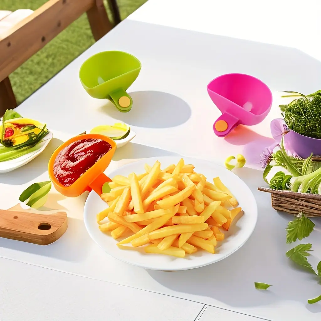 4PCS Creative clip seasoning dish, oil vinegar soy sauce kitchen artifact seasoning box set