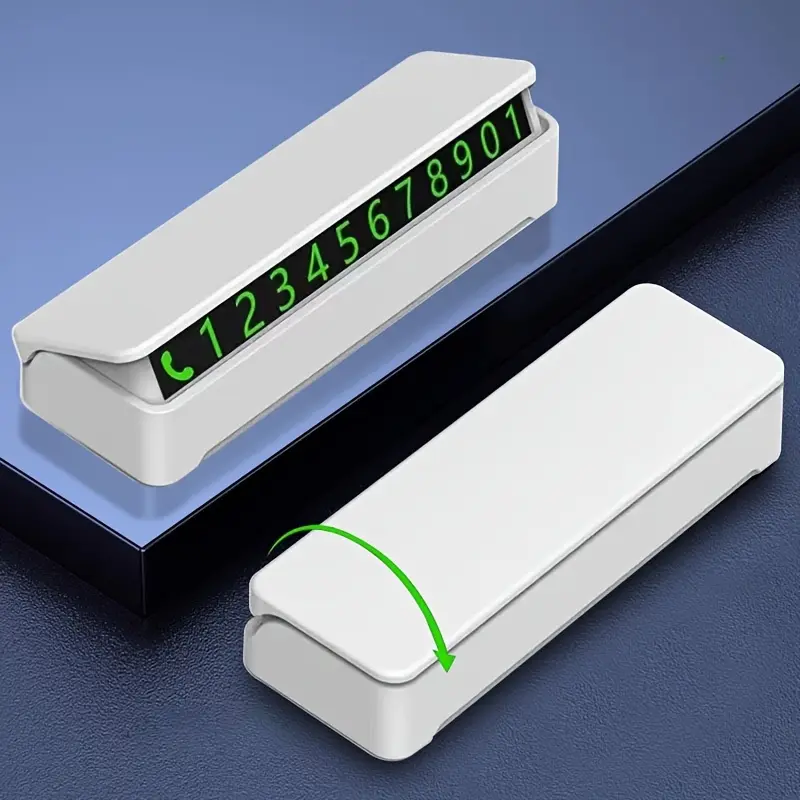 1PC Temporary parking sign, metal hidden night light, moving car number, moving license plate, car interior supplies, gifts