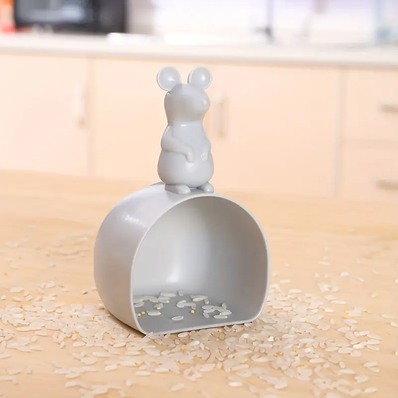 1PC Multi functional rice spoon cartoon mouse handle digging spoon household kitchen small tool plastic rice measuring cup