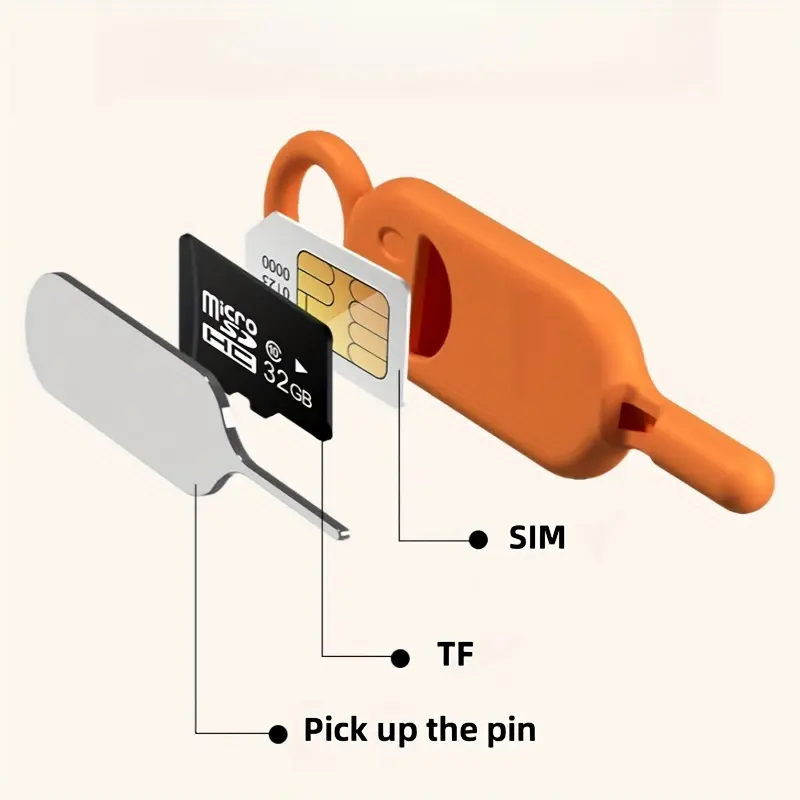 Mobile phone anti loss card holder, memory SIM card holder, phone replacement card holder, hanging key, portable top pin gift