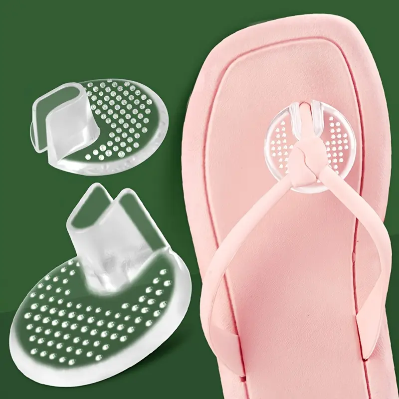 2PC Transparent small dot anti slip flip flops forefoot pad, summer transparent wear-resistant front half pad