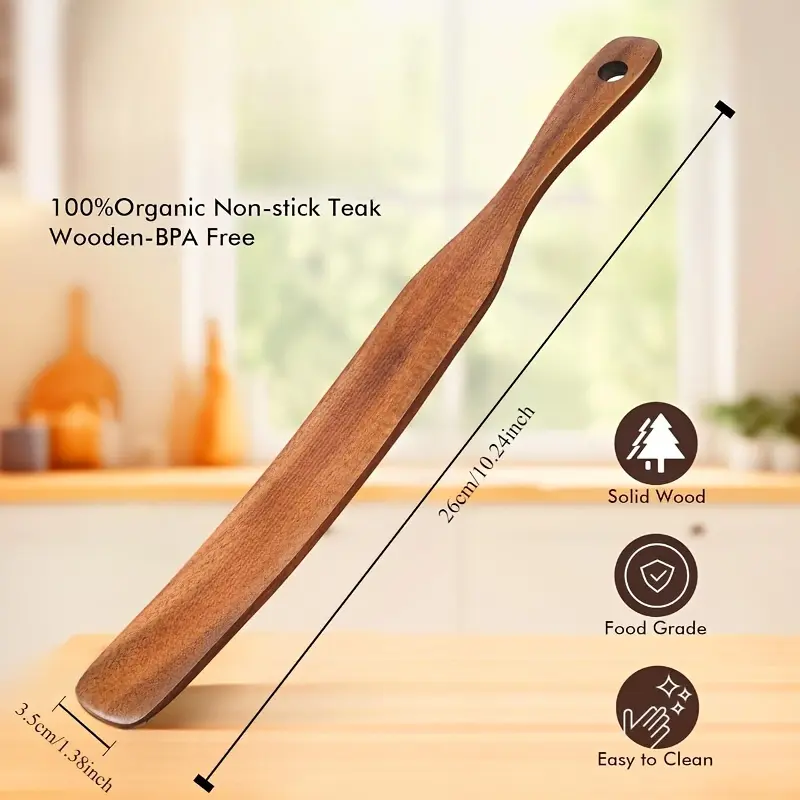 1PC Wooden cooking spatula set, spatula, non stick cooking pot, teak wood spatula