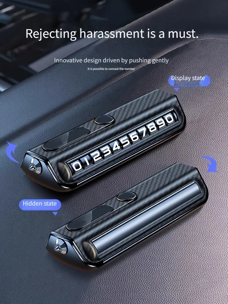 1PC Temporary parking, mobile phone, mobile phone, moving car number plate, ornament,  number retention safety hammer